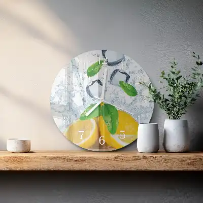 Hodiny na skle kulaté Citrus