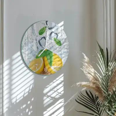 Hodiny na skle kulaté Citrus