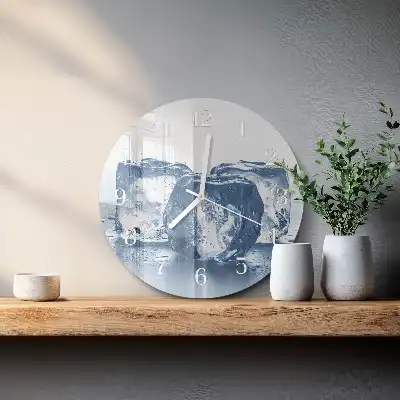 Kulaté skleněné hodiny na zeď Led