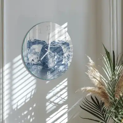 Kulaté skleněné hodiny na zeď Led