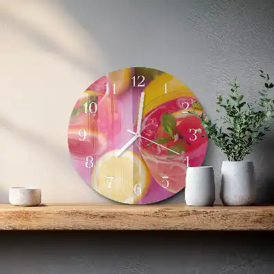 Nástěnné hodiny skleněné kulaté Citrus