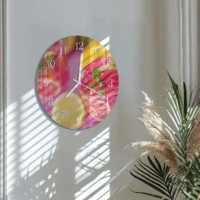 Nástěnné hodiny skleněné kulaté Citrus