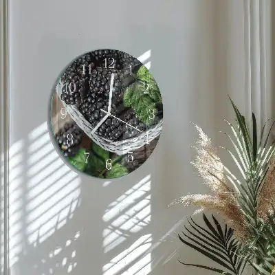 Kulaté skleněné hodiny na stěnu Ostružiny