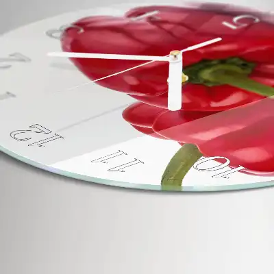 Hodiny s fotkou skleněné kulaté Pepř