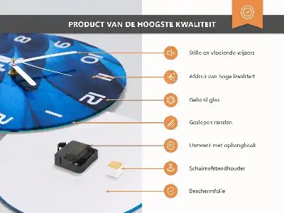 Hodiny s fotkou skleněné kulaté Jahoda a limetka