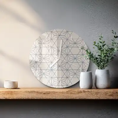 Kulaté skleněné hodiny na stěnu Geometrický vzor