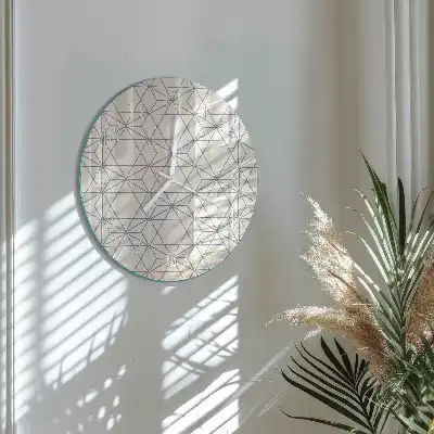 Kulaté skleněné hodiny na stěnu Geometrický vzor