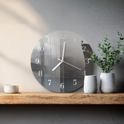 Nástěnné hodiny skleněné kulaté Propast