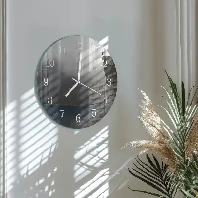 Nástěnné hodiny skleněné kulaté Propast