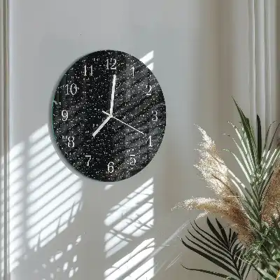 Hodiny na skle kulaté Kapky vody