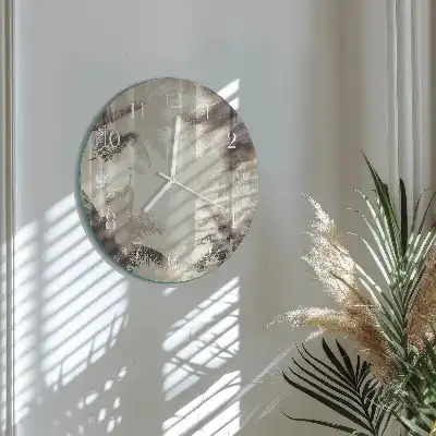 Nástěnné hodiny skleněné kulaté Palmy