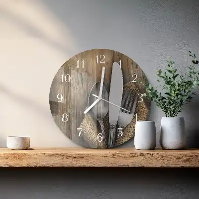 Kulaté skleněné hodiny na stěnu Příbory