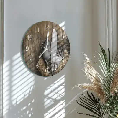 Kulaté skleněné hodiny na stěnu Příbory