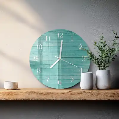 Kulaté skleněné hodiny na zeď Zelené desky