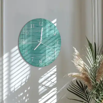 Kulaté skleněné hodiny na zeď Zelené desky