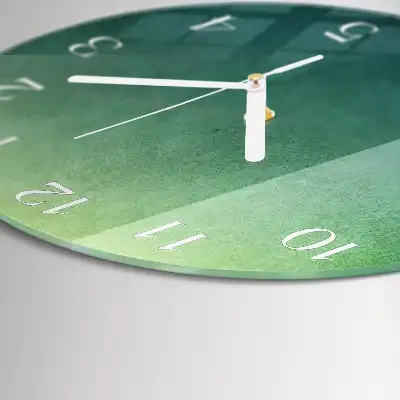 Kulaté skleněné hodiny na stěnu Zelený gradient