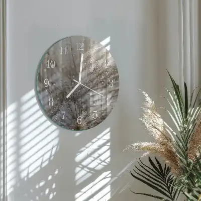 Hodiny na skle kulaté Kapky rosy