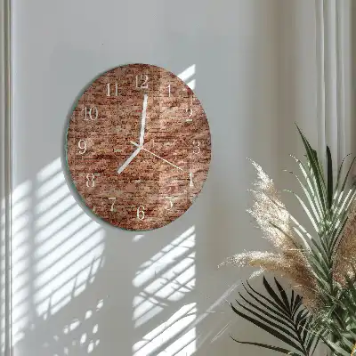 Kulaté skleněné hodiny na zeď Cihlová zeď