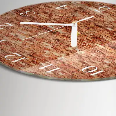 Kulaté skleněné hodiny na zeď Cihlová zeď