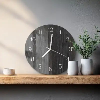 Kulaté skleněné hodiny na stěnu Dřevo