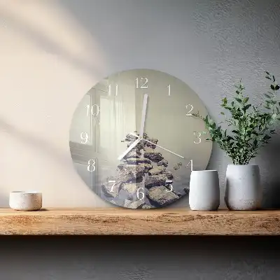 Kulaté skleněné hodiny na zeď Břeh řeky