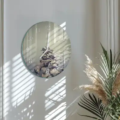 Kulaté skleněné hodiny na zeď Břeh řeky