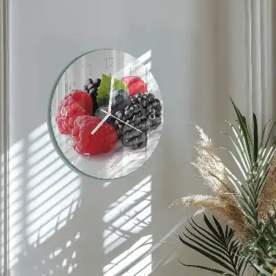 Hodiny s fotkou skleněné kulaté Bobule