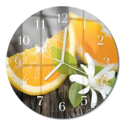 Hodiny na skle kulaté Citrus