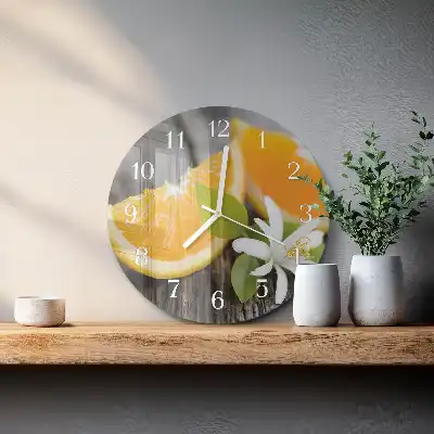 Hodiny na skle kulaté Citrus