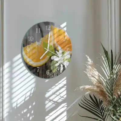 Hodiny na skle kulaté Citrus