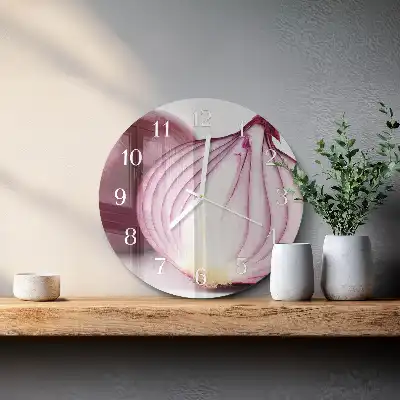 Nástěnné hodiny skleněné kulaté Cibule