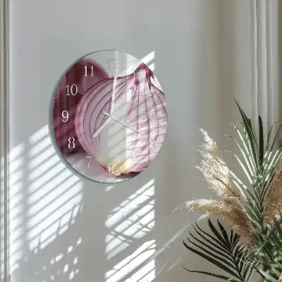 Nástěnné hodiny skleněné kulaté Cibule