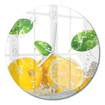 Hodiny na skle kulaté Citrus