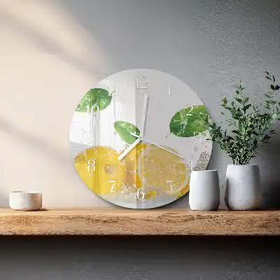 Hodiny na skle kulaté Citrus
