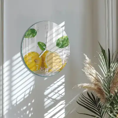 Hodiny na skle kulaté Citrus