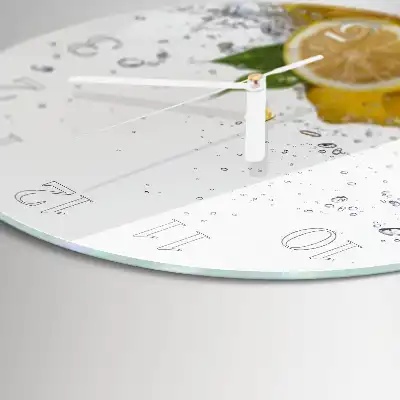 Hodiny s fotkou skleněné kulaté Citrony