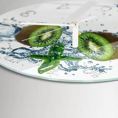 Kulaté skleněné hodiny na zeď Kiwi