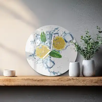 Hodiny s fotkou skleněné kulaté Citrus