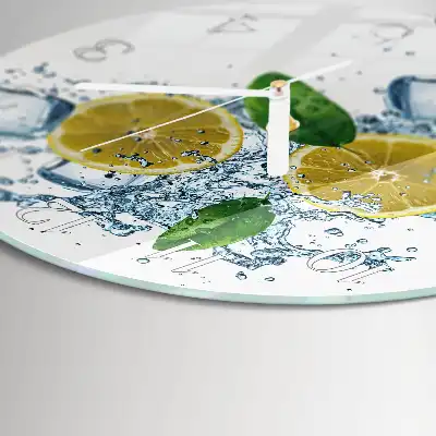 Hodiny s fotkou skleněné kulaté Citrus