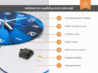 Hodiny s fotkou skleněné kulaté Citrus