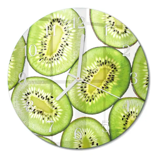 Kulaté skleněné hodiny na stěnu Kiwi