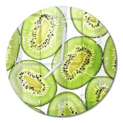 Kulaté skleněné hodiny na stěnu Kiwi