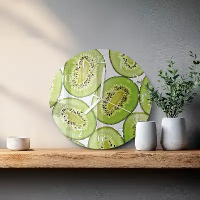 Kulaté skleněné hodiny na stěnu Kiwi