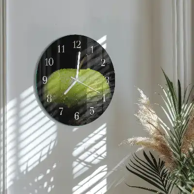 Hodiny s fotkou skleněné kulaté Jablko