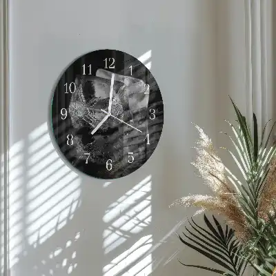 Kulaté skleněné hodiny na stěnu Kostky ledu