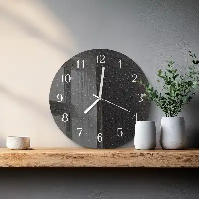 Kulaté skleněné hodiny na stěnu Kapky vody