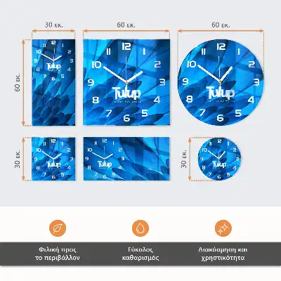 Kulaté skleněné hodiny na zeď Rajčata