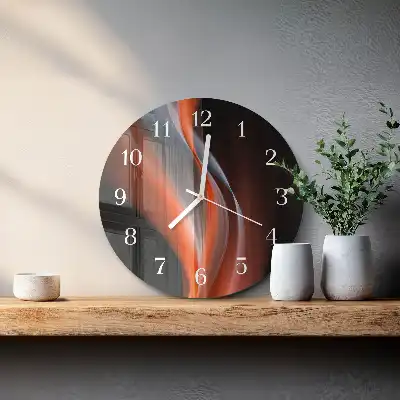 Hodiny s fotkou skleněné kulaté Vlny světla