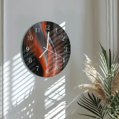 Hodiny s fotkou skleněné kulaté Vlny světla