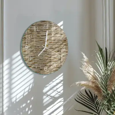 Kulaté skleněné hodiny na stěnu Dekorativní kámen